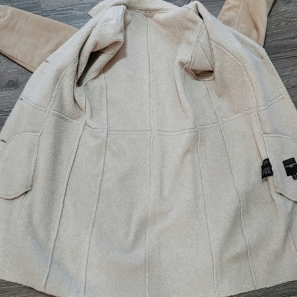 Colebrook Suede Leather Duster Notch Collar Mid Length Sz M - Picture 5 of 8